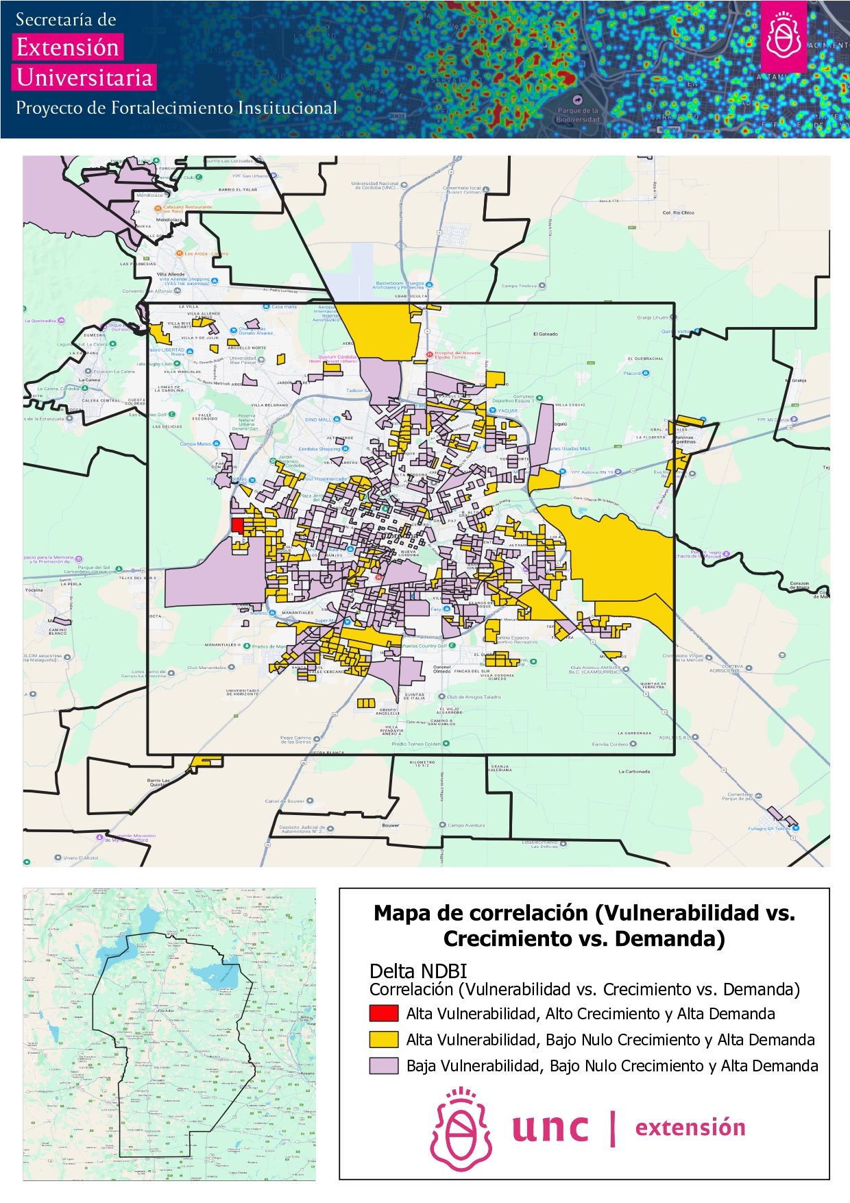 Mapa de correlación (Vulnerabilidad vs. Crecimiento vs. Demanda)